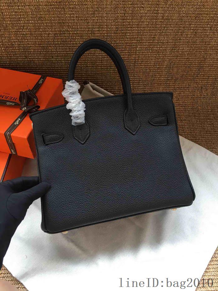愛馬仕HERMES Birkin 鉑金包 黑色 進口小牛皮 金銀扣 皮質細膩柔軟 時尚女手提包  tdher1143